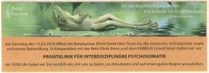 Anzeige aus der Verlagsbeilage "Gesundheit" des General-Anzeigers Bonn vom 11. März 2014