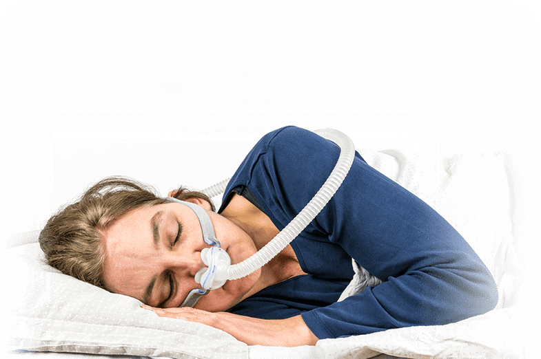 Frau wird im Schlaflabor behandelt