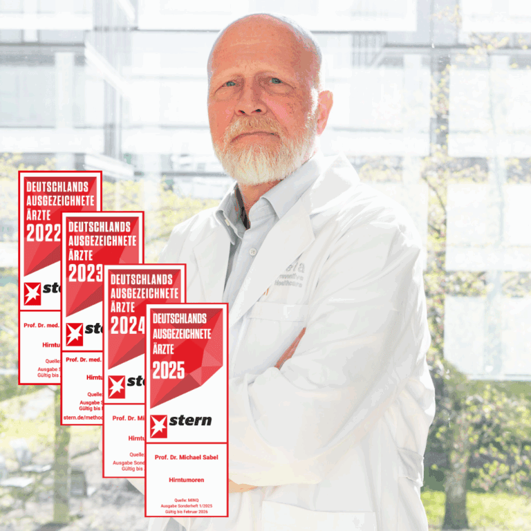 Profilbild Neuroonkologe Dr. Sabel mit Arzt-Auszeichnung (Hirntumore) des Stern von 2022-2025
